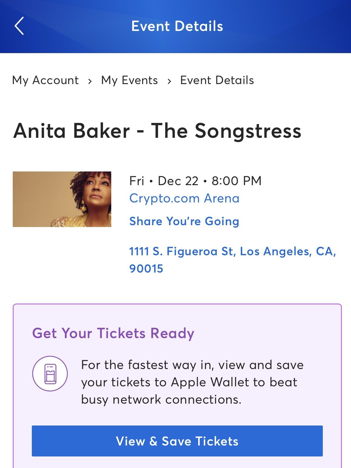 Anita Baker Tickets