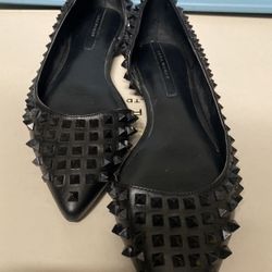 Zara Flats With Studs Black Size 7.5.