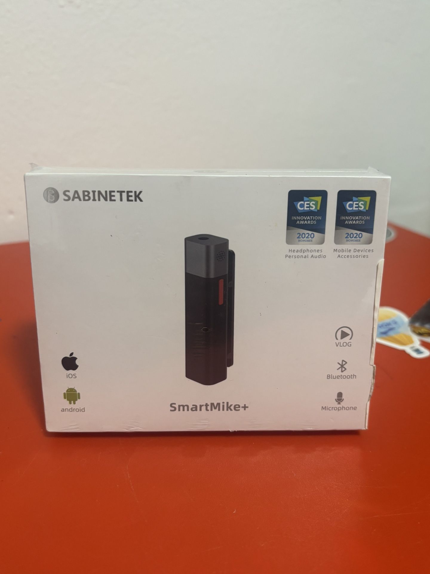SabineTek Official SmartMike+ Ultra-Compact Wireless Bluetooth Microphone Long Distance Audio Recording Noise Reduction Lavalier Mic (14g) (Black)