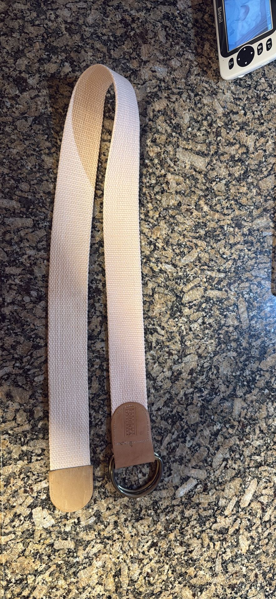 Vintage 90s ForeNza Sportwear Canvas Belt – Double D-Ring – Tan/Beige – Y2K Hip Belt 