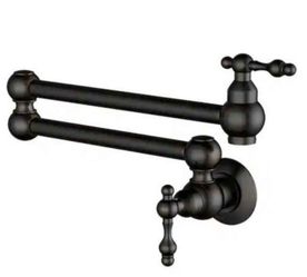 Kitchen Pot Filler Wall Mount Dual Valve Cold Only in Bronze