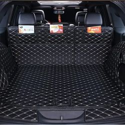 Trunk Cover Mats Back Seat Replacement for 2011-2021 Jeep Grand Cherokee WK2 with Subwoofer(2022-2024 Not Fit) (Rear Trunk Mat+Backrest Mat+Both Side 
