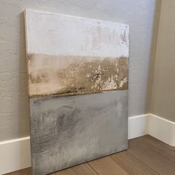 27x21 Sage Green/Taupe/Off White Textured Canvas Wall Art