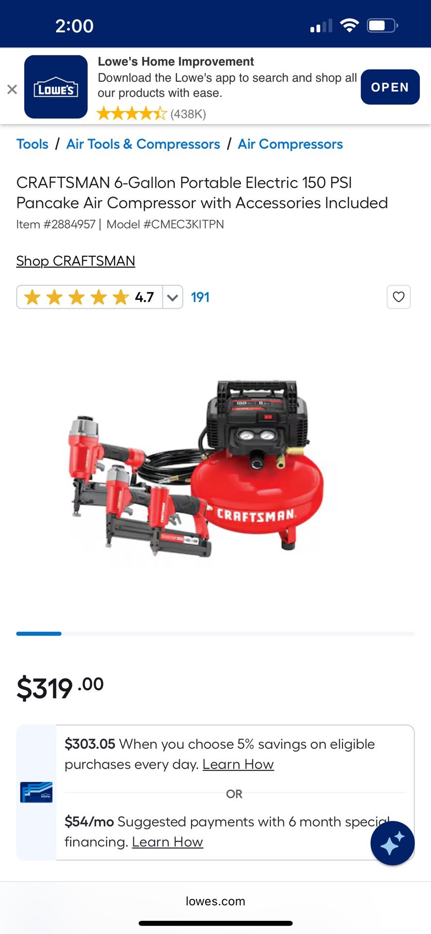 Craftsman Compressor Kit 