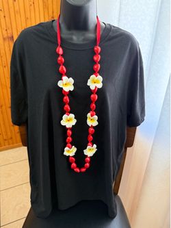🎓Graduation 🌺 Red Hawaiian leis