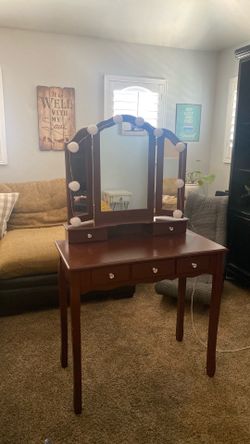 Wood Makeup Vanity