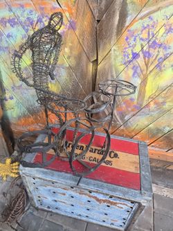 Handmade Wire Figure Sculpture  drummer