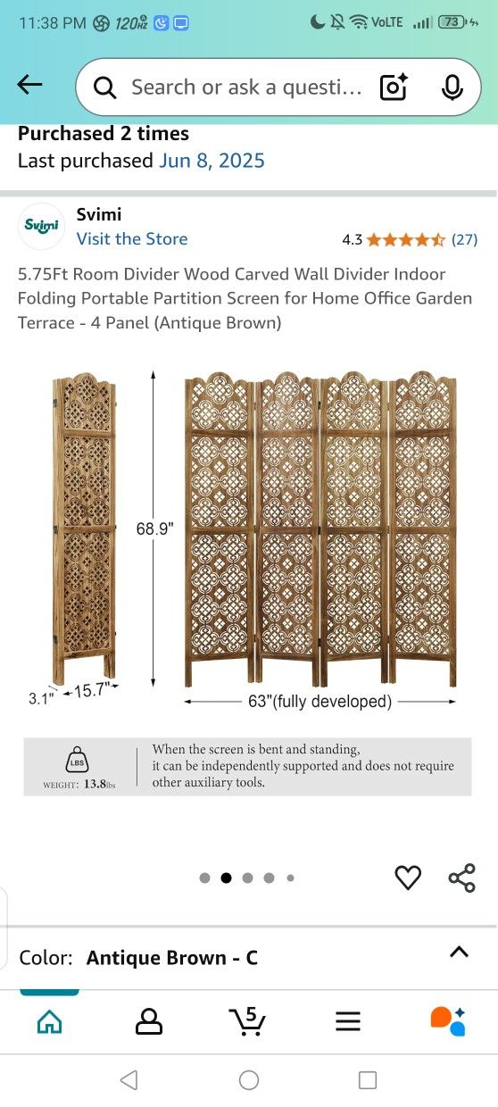 Carved Room Divider