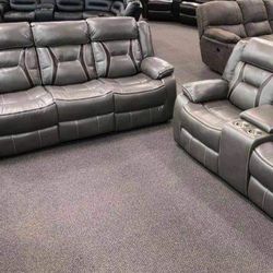 New Gray Recliner Couch And Loveseat Only $50 Down Payment 