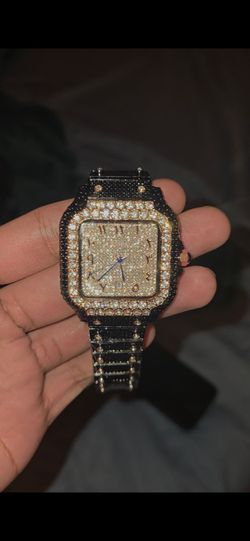 Moissanite Watch Black 2 tone