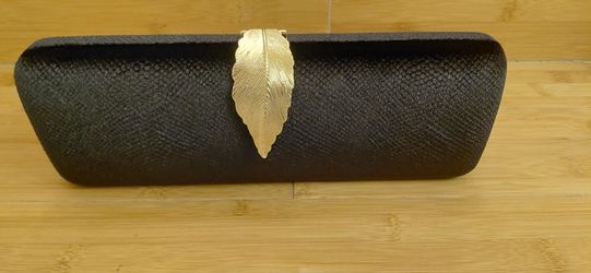 Brand New Clutch Bag Velvet Flap Design Evening Bag  Leaf Metal Chain Shoulder Handbag 