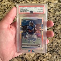 2020 PANINI DONRUSS OPTIC AUTOGRAPH-HOLO D'ANDRE SWIFT PSA 10