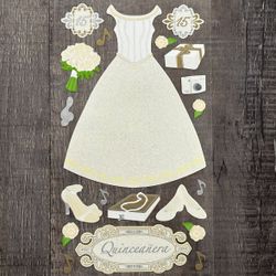 New Quinceañera Glitter Scrapbook Stickers