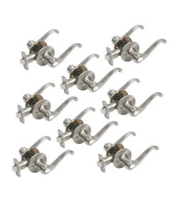 Scroll Satin Nickel Interior or Bed/Bath Privacy Door Handle Contractor Pack 8 -Pack