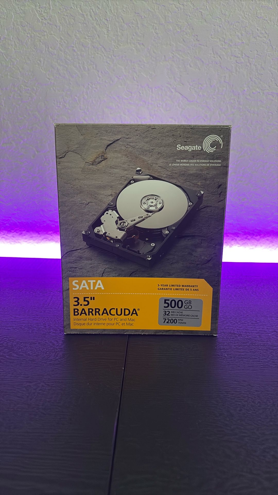 500 GB HDD (3.5” Seagate Barracuda) 