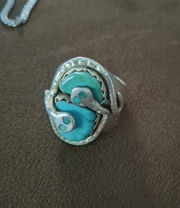 Silver & Turquoise Men's Ring