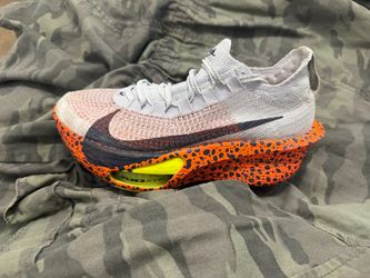 Nike Air Zoom Alphafly Low Top Lace-Up Sneakers Gray/Orange-Olympic Safari