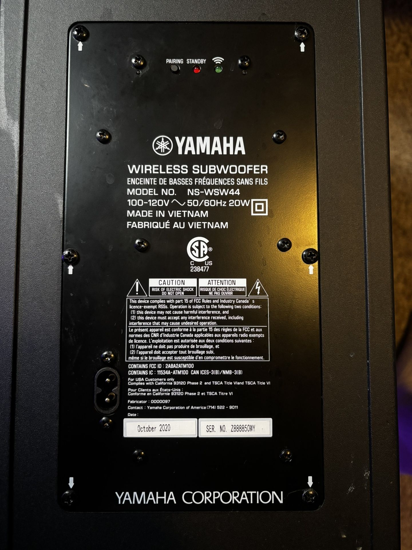 Yamaha Subwoofer Speaker, Bluetooth. Willing To Negotiate On price