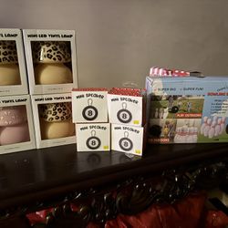 Mini Lamp, Speakers, Bowling Pins