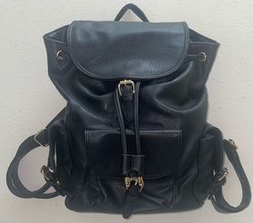 Mochila De Cuero Negra Gussaci