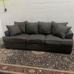 Grey Long Couch 3 1/2X8 1/2 w/ grey or mix Pillows