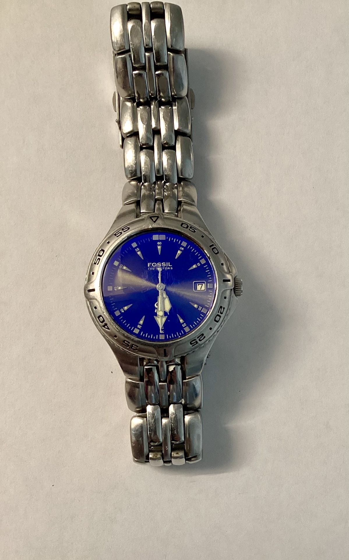 Men’s Fossil Watch Blue, Silver Tone With Blue Face AM-3621
