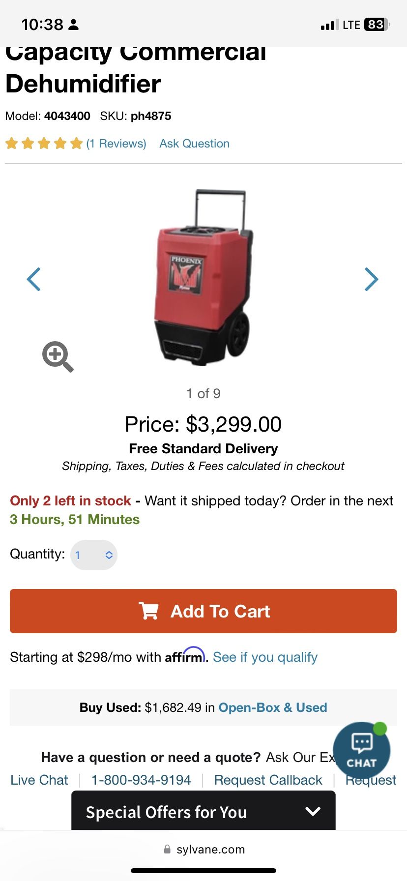 Phoenix R250 Commercial Dehumidifier