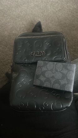 Guess bag and coach wallet all black