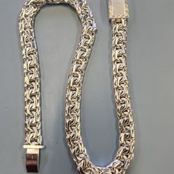 sterling silver 26in 18mm close linked chino chain men special financing id chip clearance 397g