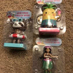 Solar dancers. Sloth, pineapple and hula girl