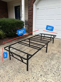 Brand new foldable metal Twin bed frame/No assembly required/storable