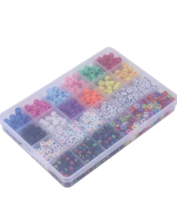 bracelet making kit Letter Beads 6mm 10 Color Elastic Thread Big Hole Beads Set for Crafts Making DI