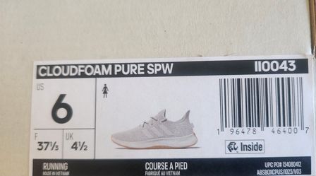 Adidas Size 6 Cloud Foam