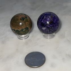Ocean Jasper & Charoite Spheres 