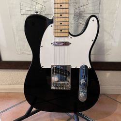 Fender Squier Tele Gold Logo AFFINITY SERIES Telecaster Super Clean Black with White Pickguard FULLY SET UP Ready-to-Play FREE TUNER