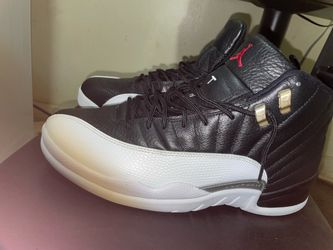 Air Jordan 12 Retro Black White Sneakers size 12