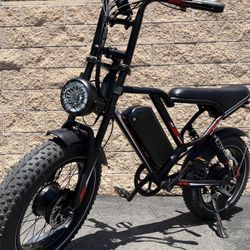 2000 Watt Dual/Twin Motor Scrambler Electric Ebike, 25ah Battery, 30mph, 30-60 Mile Range 