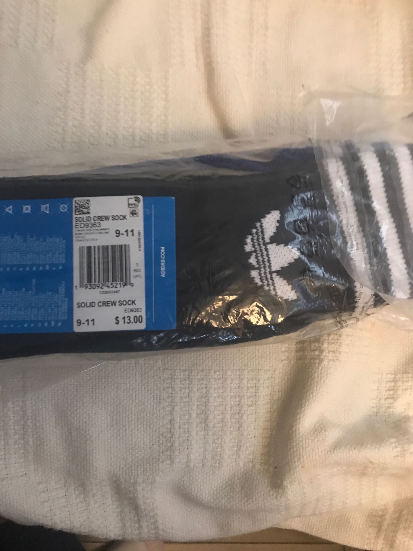 Adidas socks new 9-11 3 pack