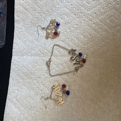 Handmade Matching Earrings And Bracelet Set