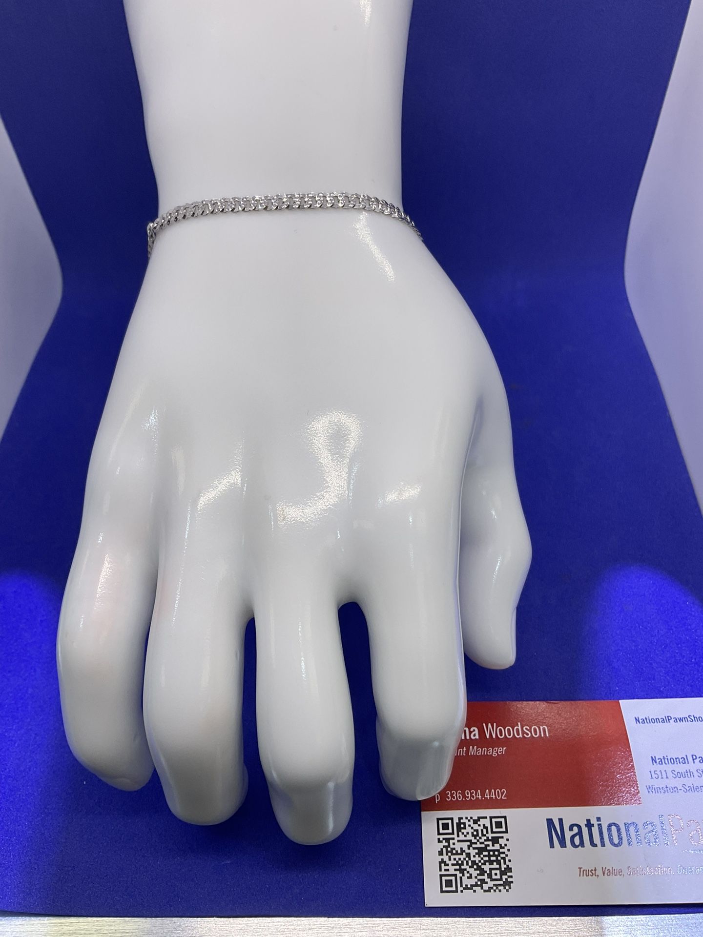 10KT White Gold Cuban Link Bracelet