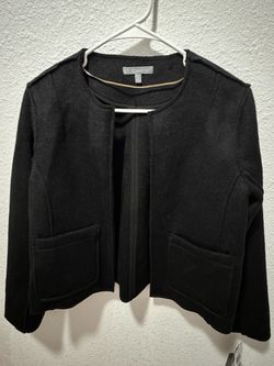 Wit & Wisdom Black Open-Front Jacket Size S