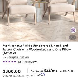 Mid Century Modern Accent Chair with Solid Wood Frame