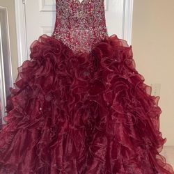 Size 6 Quinceañera Dress With Hoop Skirt 