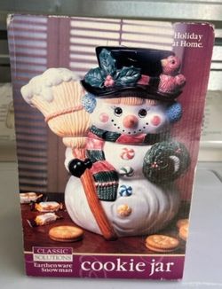 New Snowman Earthenware Cookie Jar