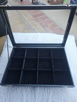 Glass Top Jewelry Organizer / Display Case – Black Velvet