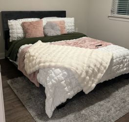 Free Queen Size Bed Set (Frame, Headboard & Mattress)