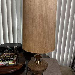 MCM Asian Copper Scroll Design Lamp 