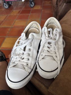 White leather Converse Size 10