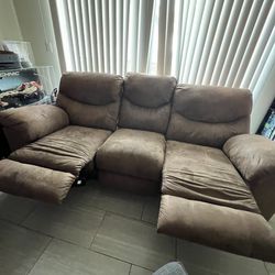 Mathis Brothers Reclinable Brown Sofa