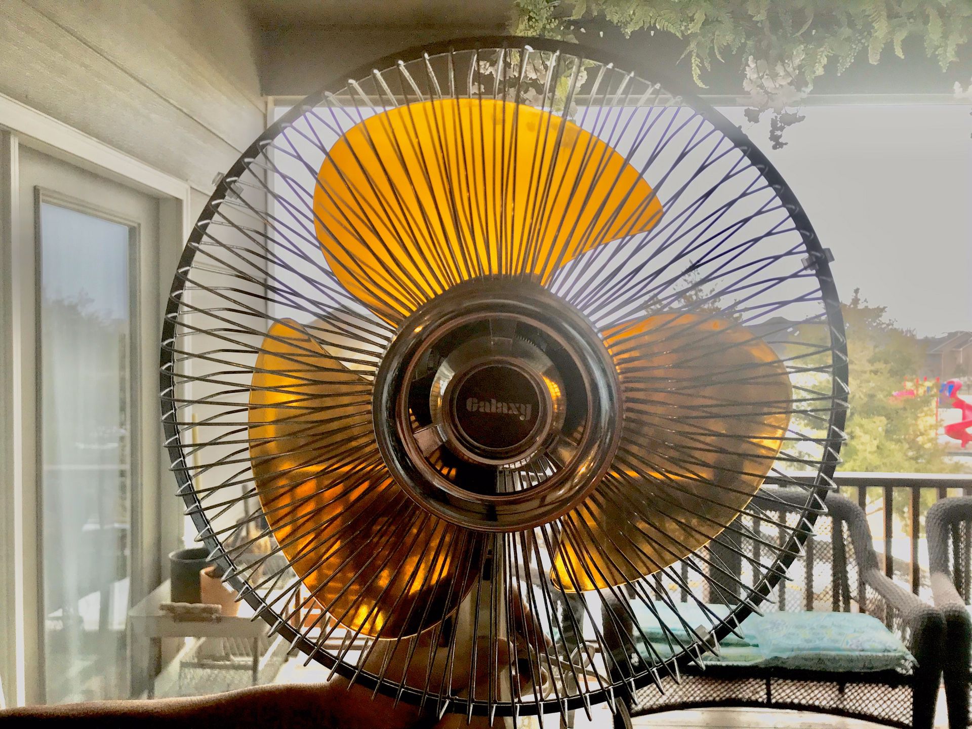 Vintage MCM Galaxy 12” Amber Blade Oscillating Fan